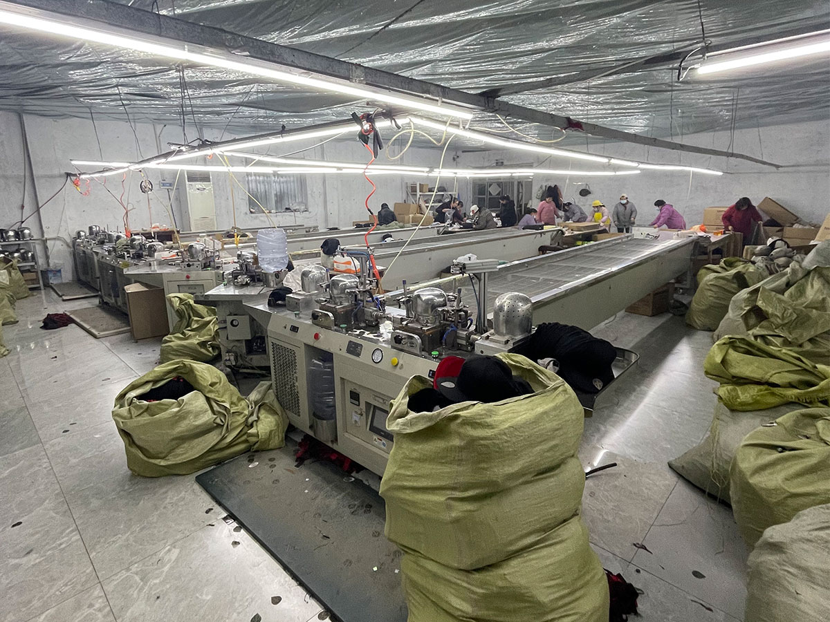 Quality inspection line at Yuchen Hat Co., Ltd.